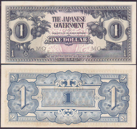 1942 Japanese Occupation Malaya $1 (P.M5c) Unc L001789